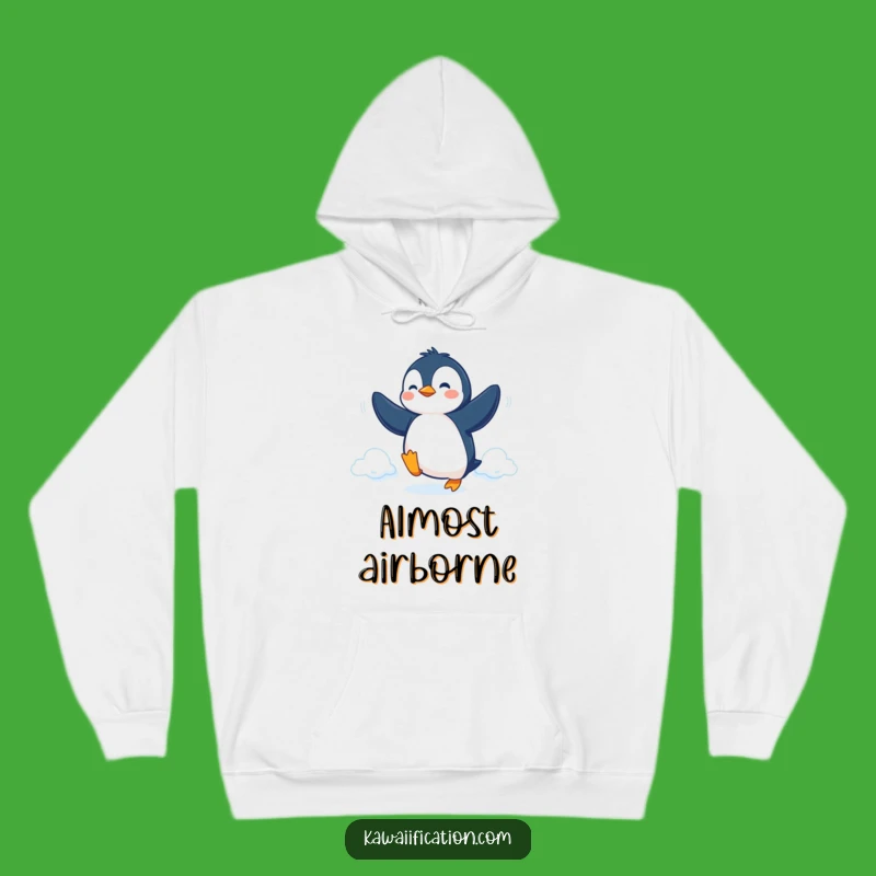 Funny Penguin Fly Hoodie: Cozy Determined Bird Wear for a Hilarious Gift