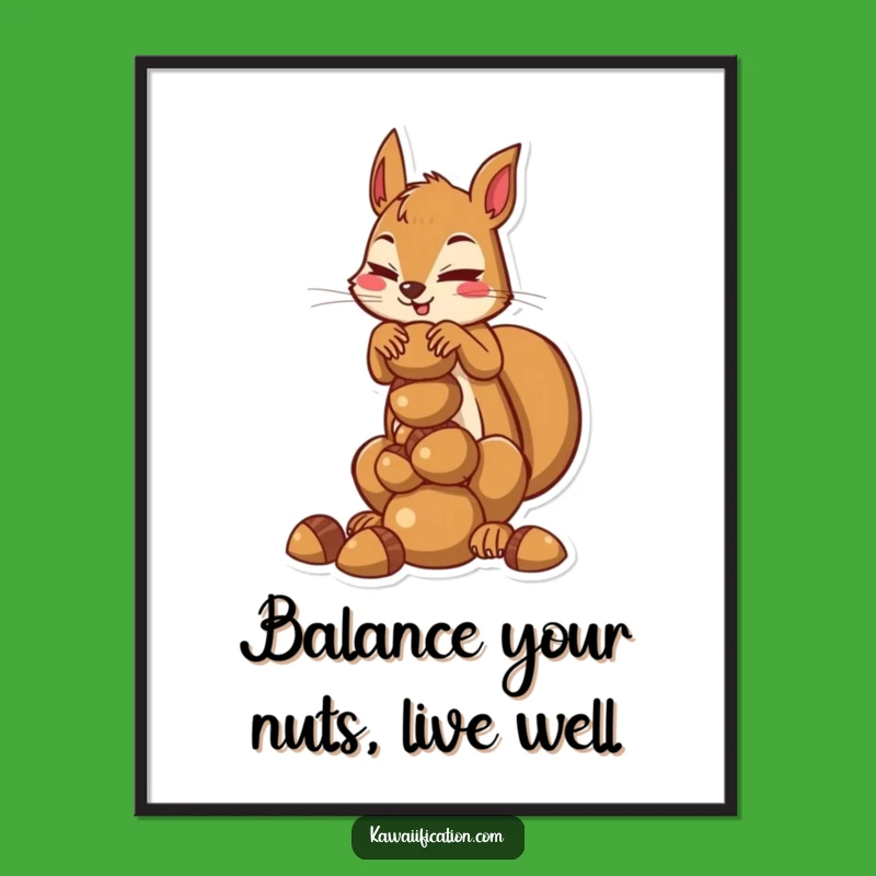 Funny Free Printable Squirrel Acorn Wall Art: Quirky Downloadable Decor