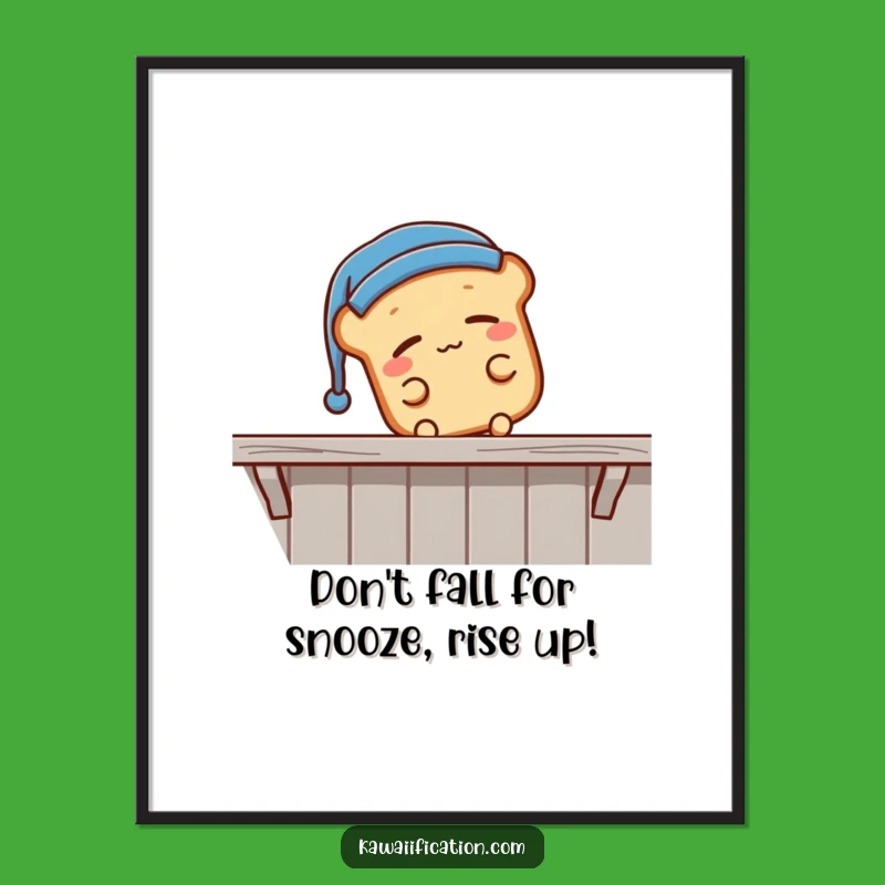 Free Printable Funny Wall Art: Sleepy Bread Falling - Hilarious Downloadable Decor