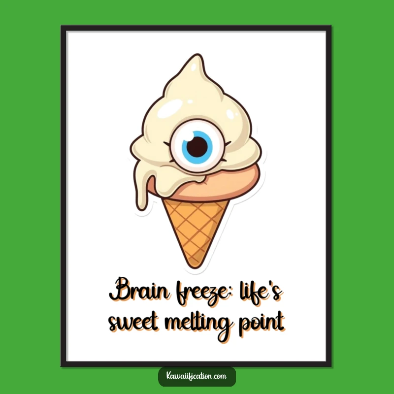 Free Printable Funny Wall Art: Confused Melting Ice Cream - Hilarious Downloadable Decor