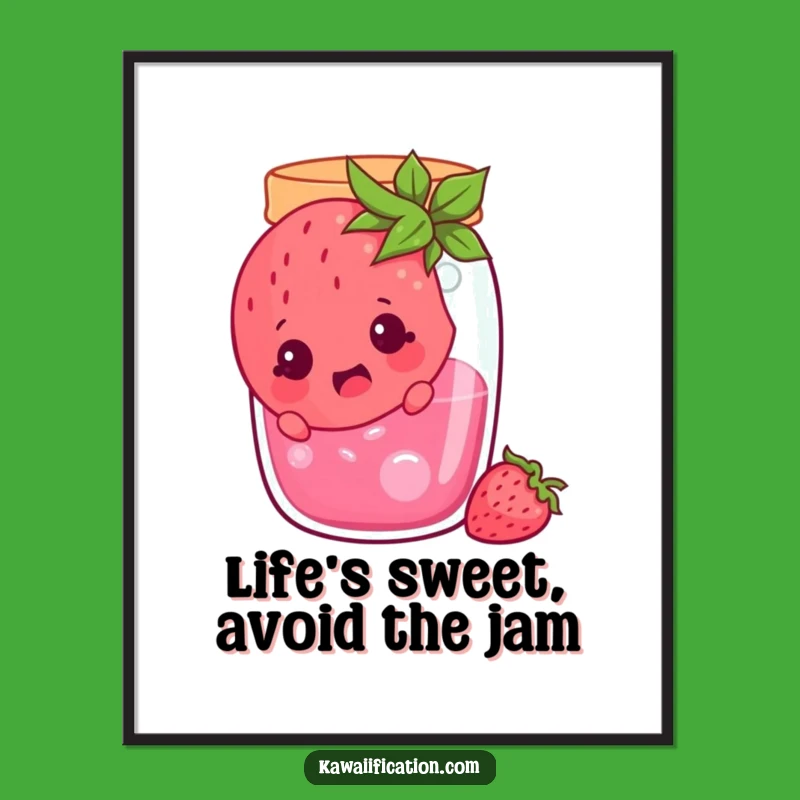 Free Printable Funny Wall Art: Strawberry Jam Surprise - Hilarious Downloadable Decor