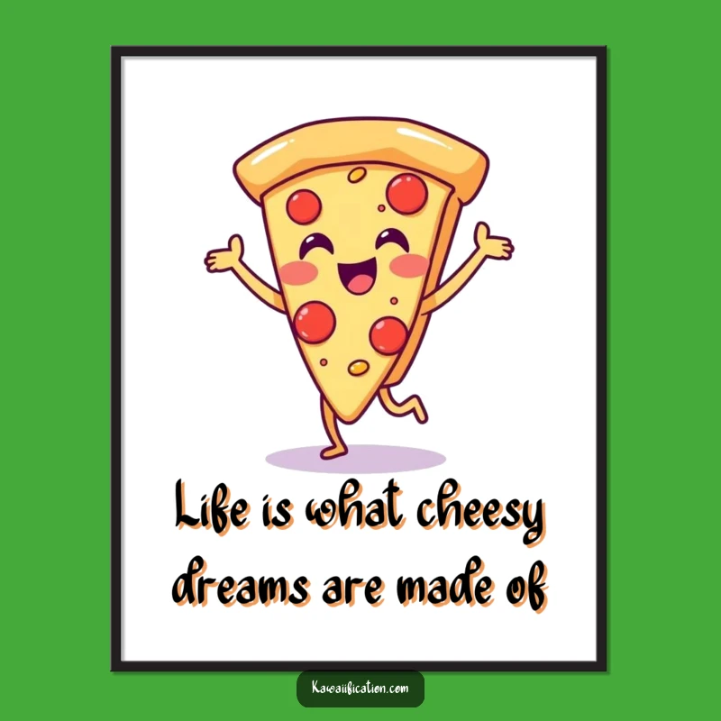 Free Printable Wall Art: Funny Dancing Pizza Slice for a Cheerful Downloadable Gift