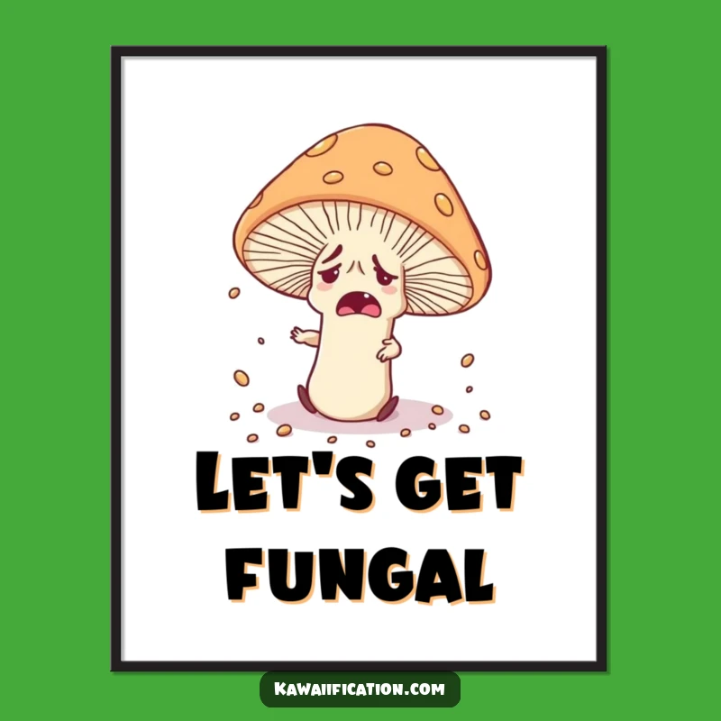 Free Printable Wall Art: Nervous Mushroom Trip - Whimsical Forest Decor