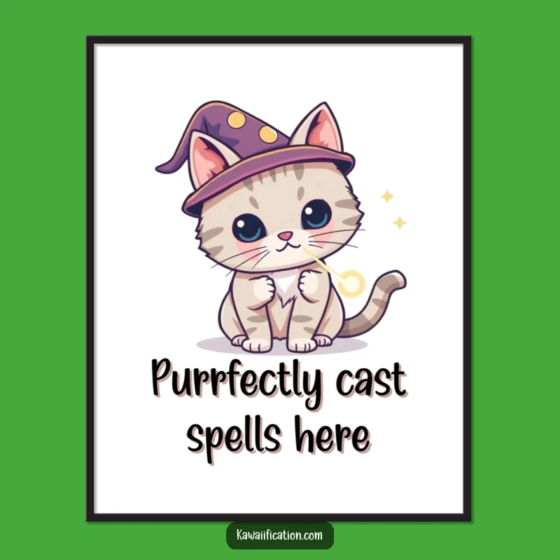 Free Printable Wizard Cat Wall Art - Funny Downloadable Decor for a Magical Home