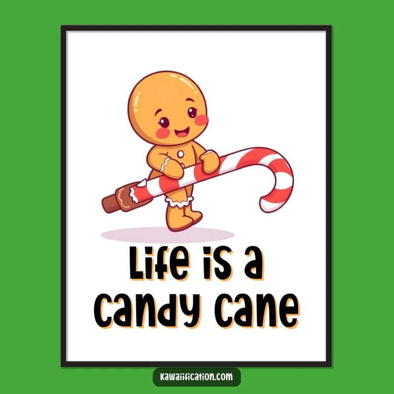 Funny Free Printable Gingerbread Man Wall Art Whimsical Downloadable Art