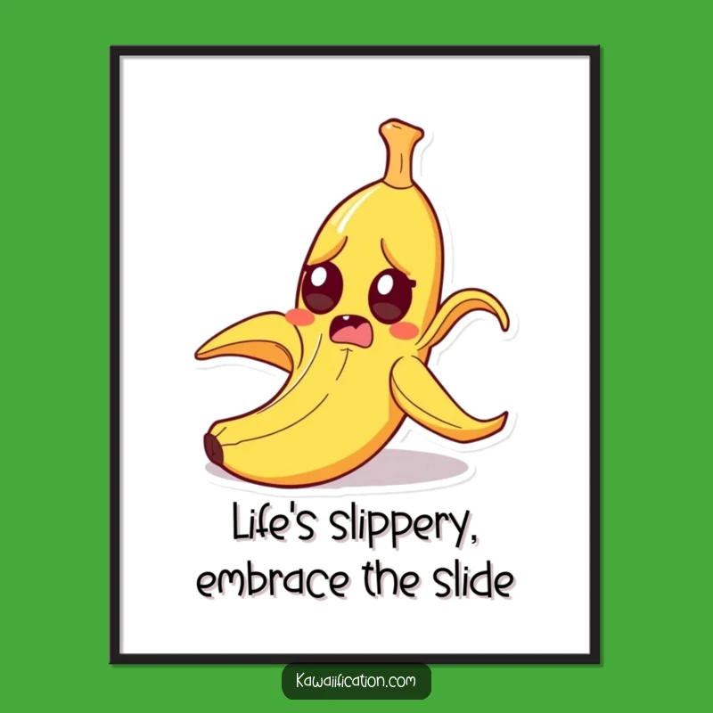 Free Printable Funny Wall Art: Startled Banana Peel - Hilarious Downloadable Decor