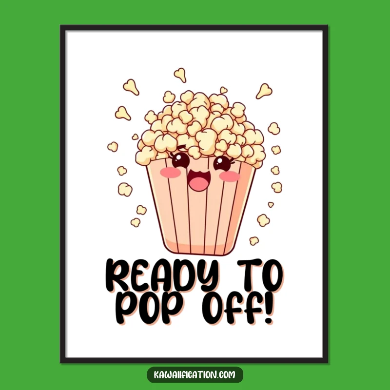 Funny Free Printable Wall Art: Energetic Popcorn Burst Downloadable Poster