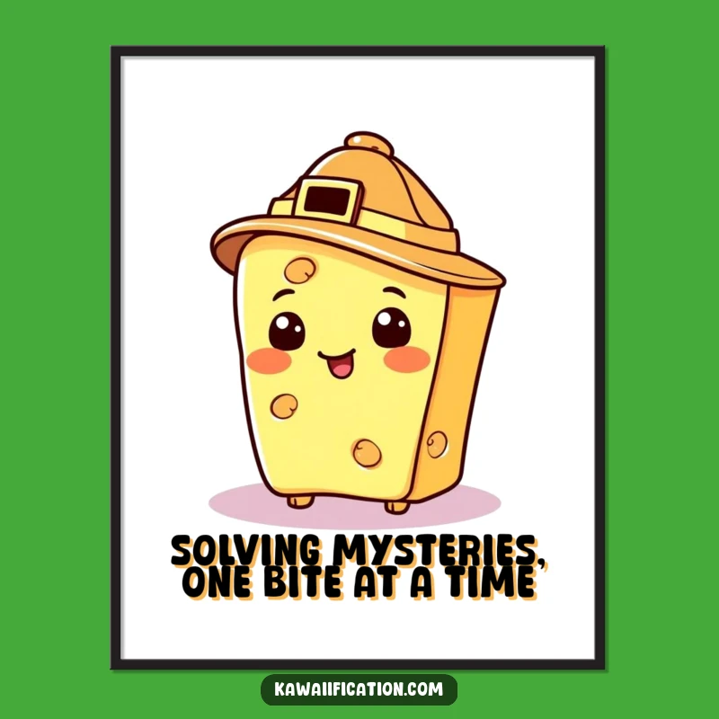 Funny Free Printable Wall Art: Cheese Detective - Downloadable Humorous Home Decor!