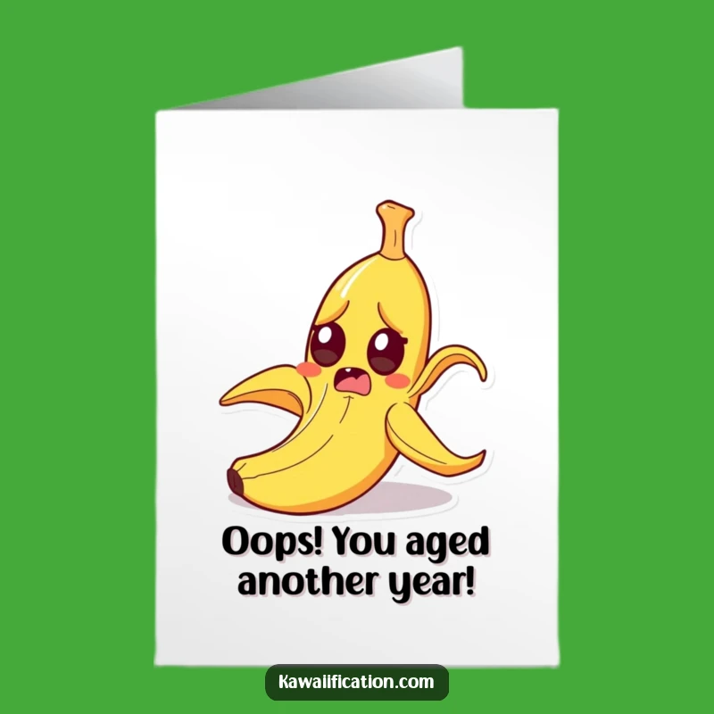 Free Printable Funny Birthday Card: Startled Banana Peel - Hilarious Downloadable Gift