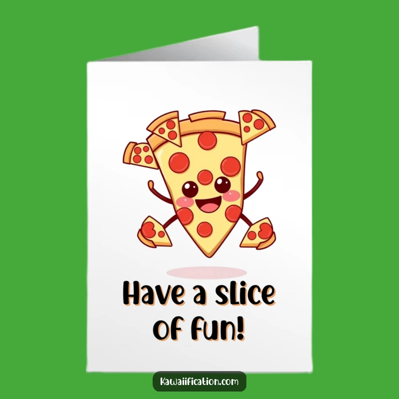 Free Printable Pizza Birthday Card: Juggling Fun Downloadable Gift for Foodie Parties