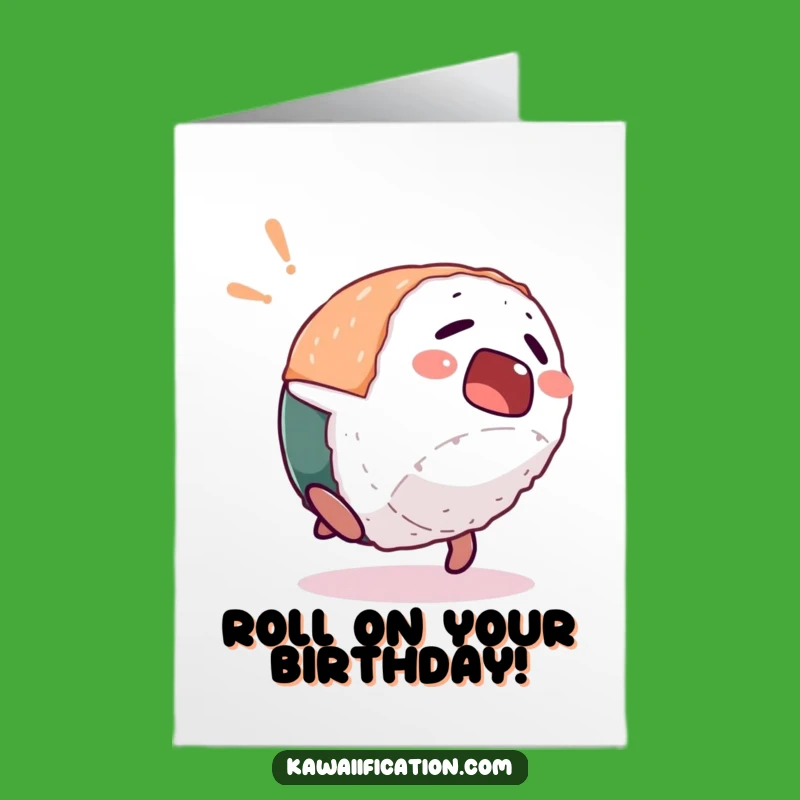 Free Printable Birthday Card: Startled Sushi Backflip - Hilarious Downloadable Gift Idea