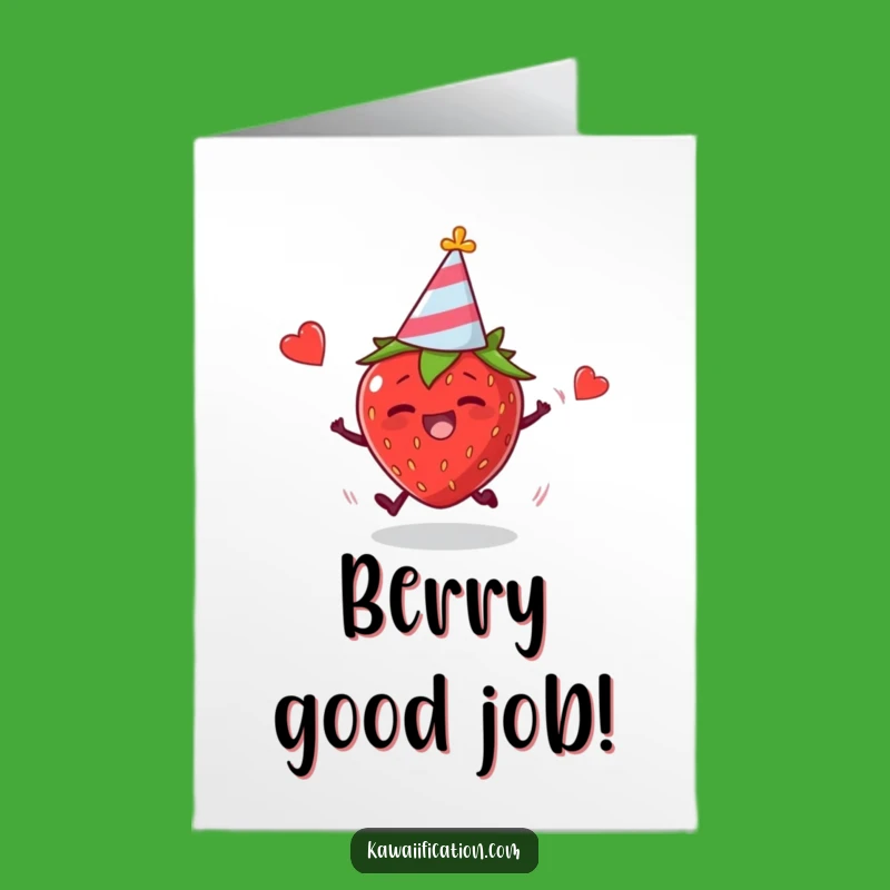 Trippy Strawberry Congrats Card: Hilarious Free Printable Mishap, Achievement Downloadable Gift