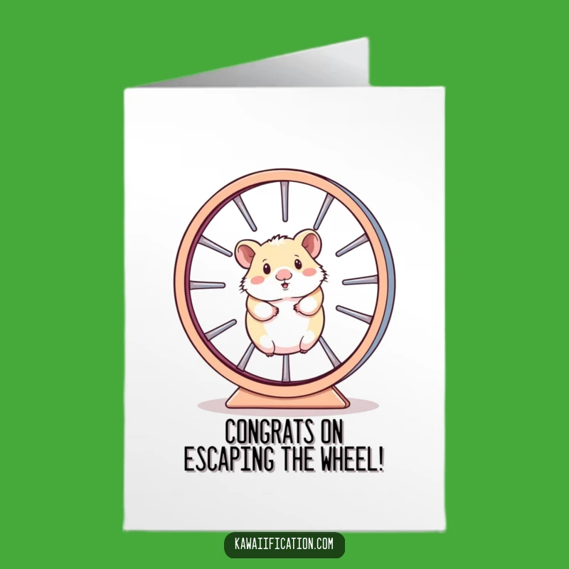 Free Printable Congrats Card: Hamster Wheel Journey Funny Downloadable Gift