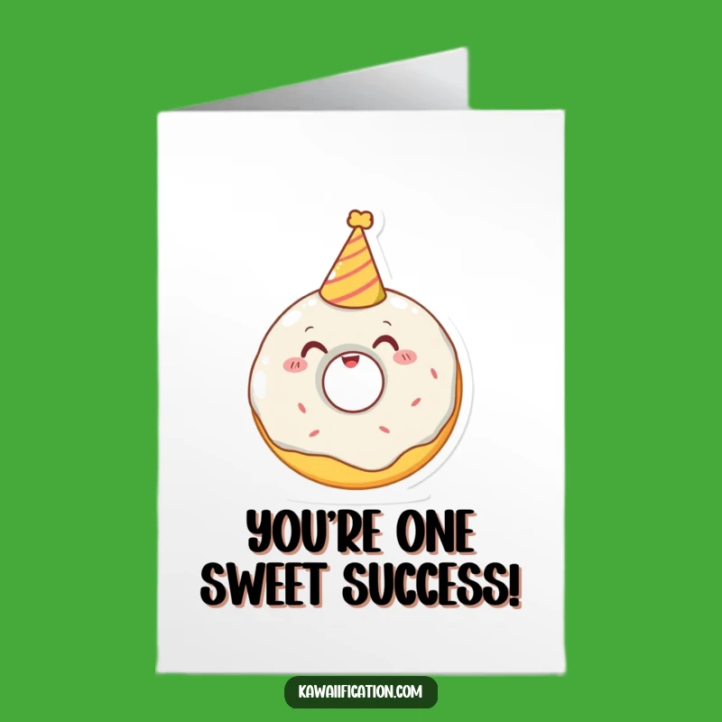Free Printable Congrats Card: Donut Party Hat - Humorous Downloadable Celebration