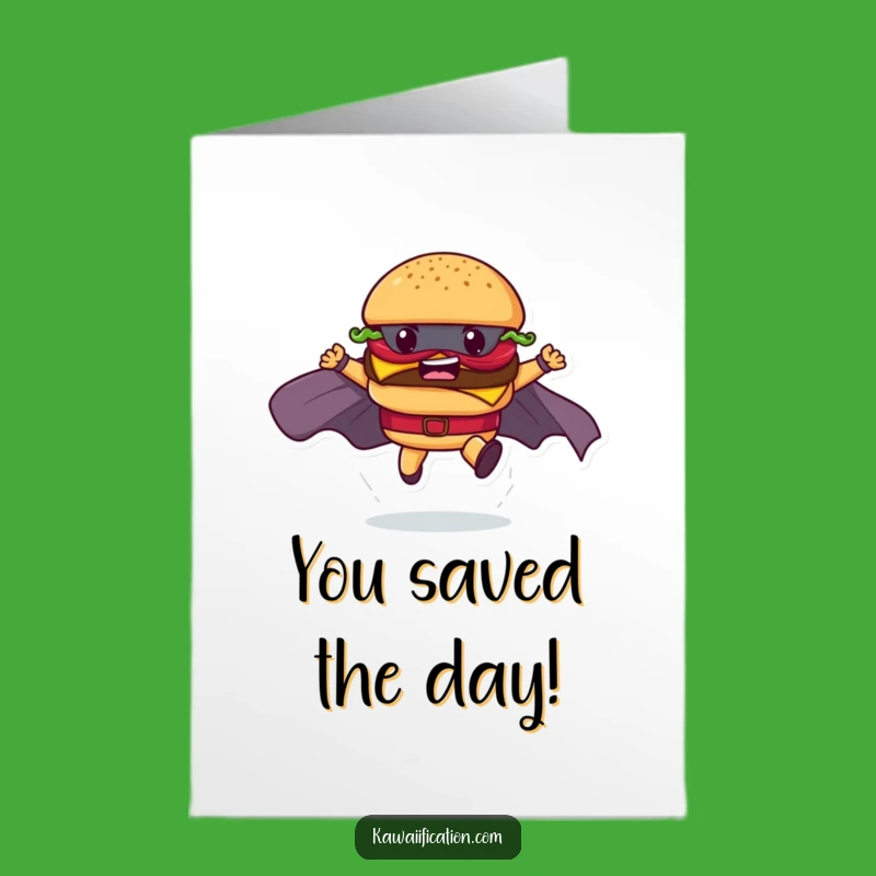 Free Printable Congrats Card: Hamburger Hero Landing for a Humorous Downloadable Achievement