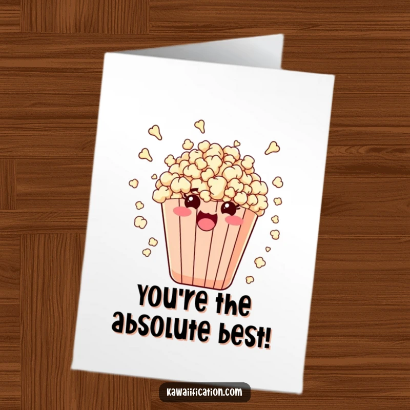 Funny Free Printable Congratulations Card: An excited bag of popcorn bursting with confetti, a humorous downloadable for any achievement.