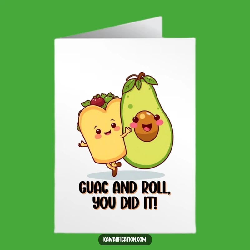 Free Printable Congrats Card: Taco & Avocado Waltzing - Humorous Downloadable For Any Occasion