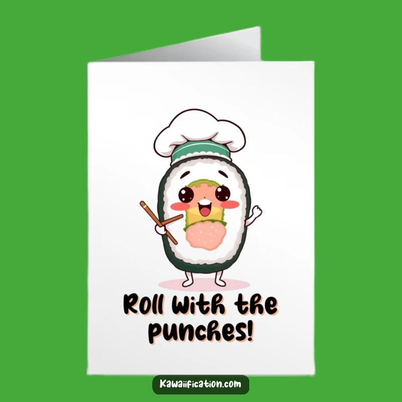 Free Printable Sushi Chef Juggling Congrats Card Humorous Gift Download