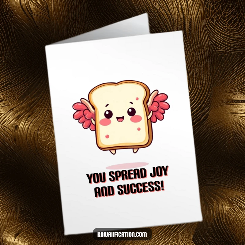 Funny Free Printable Congratulations Card: Happy toast with jam wings flying high, celebrating a momentous achievement.