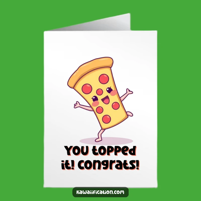 Free Printable Congrats Card: Pizza Cartwheel for a Cheerful, Humorous Downloadable