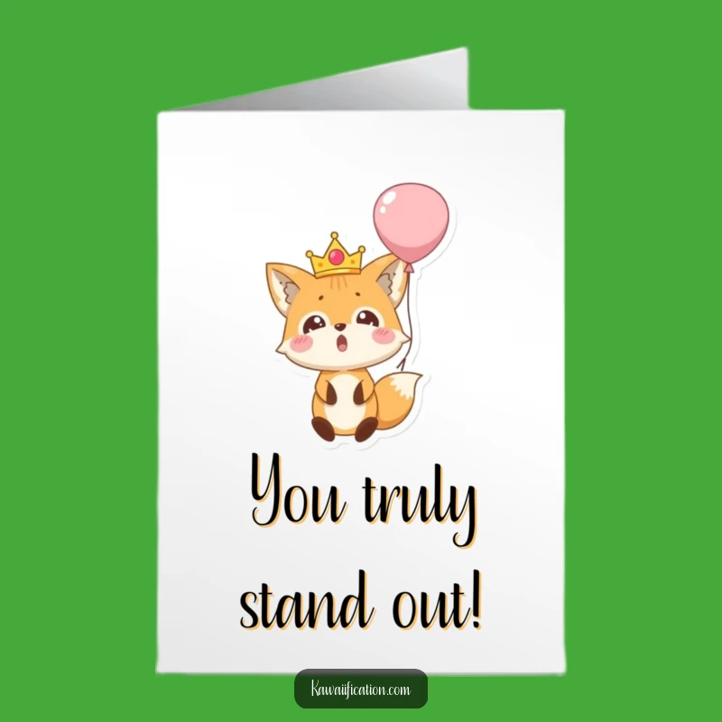 Free Printable Congrats Card: Fox Crown Surprise Funny Downloadable Greeting