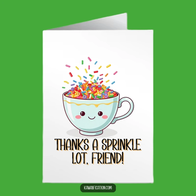 Free Printable Thank You Card: Sprinkles Teacup Funny Downloadable Gift
