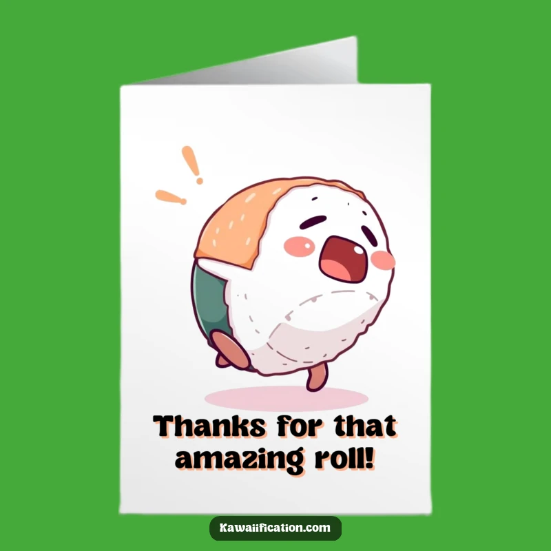 Free Printable Thank You Card: Sushi Backflip Surprise - Funny Downloadable Gift