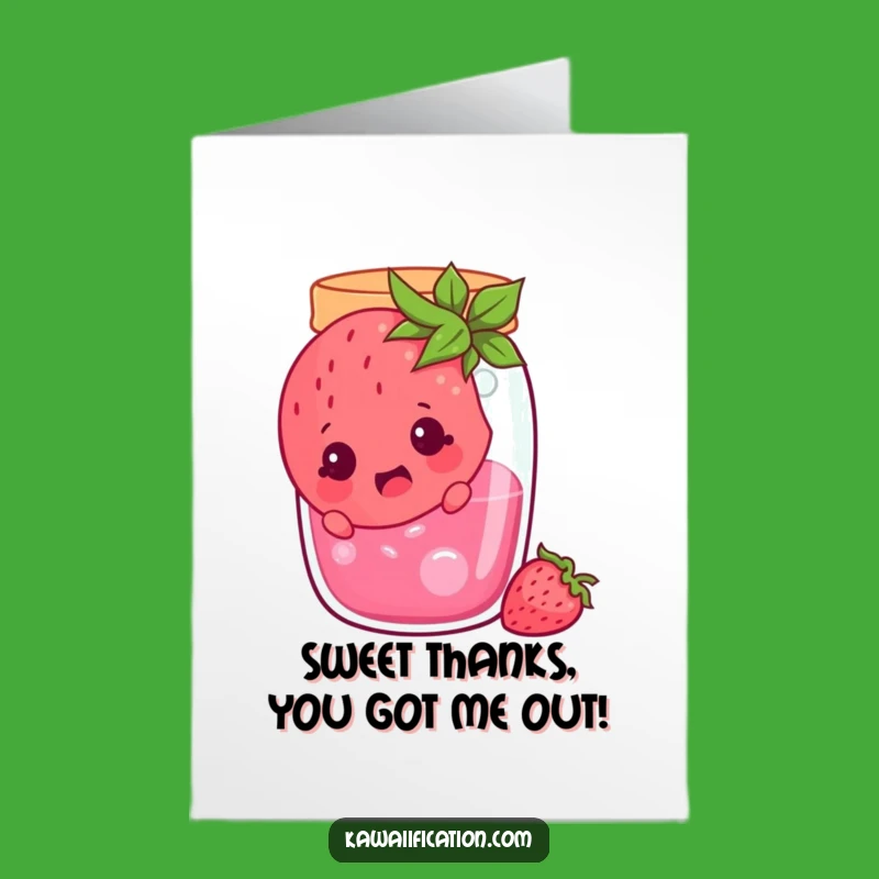 Free Printable Funny Thank You Card: Strawberry Jam Surprise - Hilarious Downloadable Gift
