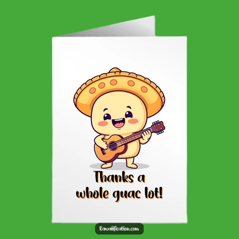 Free Printable Thank You Taco Mariachi Guitar Card Humorous Download