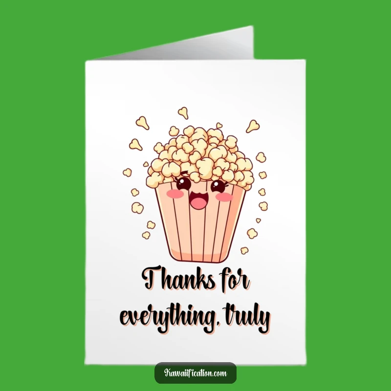 Free Printable Funny Thank You Card: Popcorn Burst Gratitude Downloadable Gift