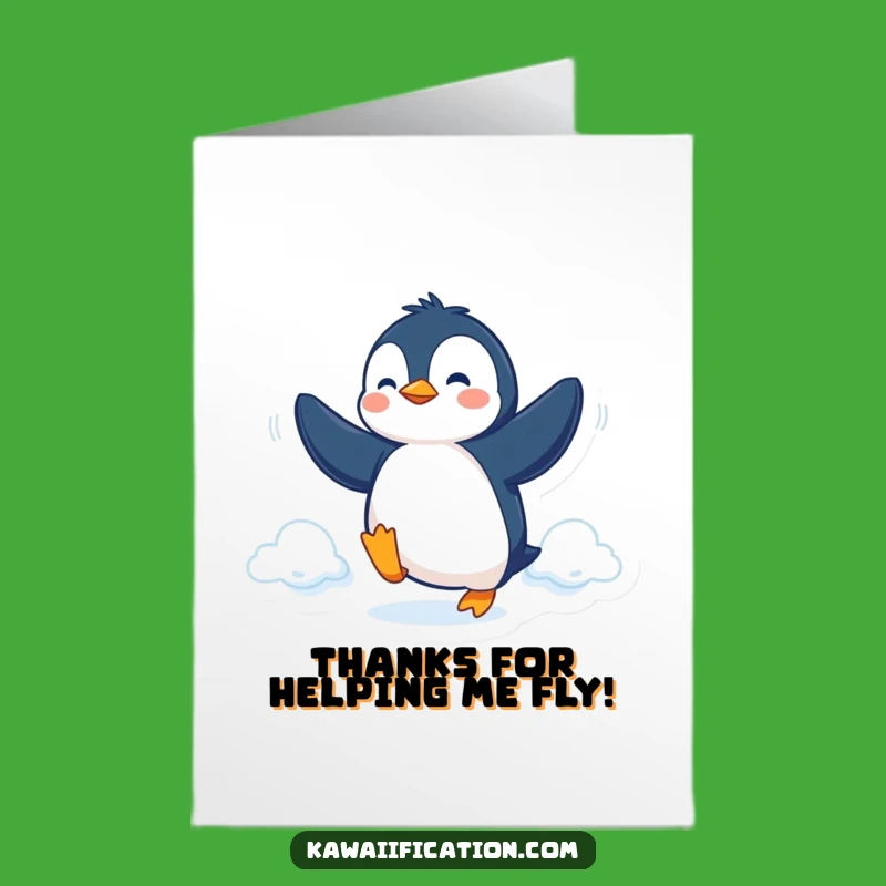 Free Printable Thank You Card: Penguin Ambition - Humorous Gratitude Downloadable