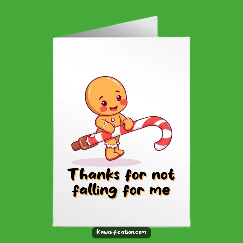 Free Printable Thank You Gingerbread Man Card Funny & Sweet Downloadable