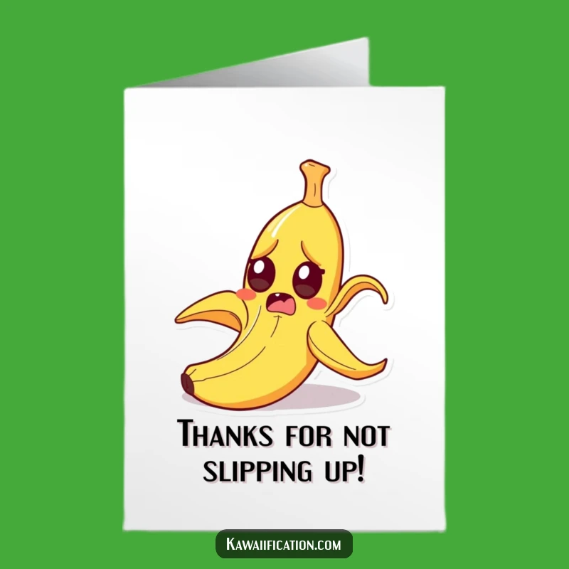 Free Printable Funny Thank You Card: Startled Banana Peel - Hilarious Downloadable Gift