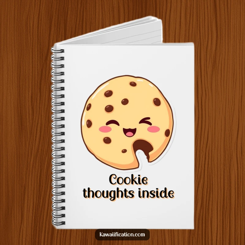 Funny Notebook: A cookie character with a bite missing, winks suggestively on the cover. A cute and funny gift.
