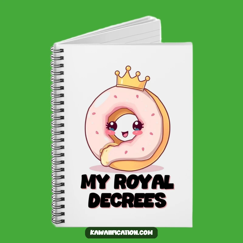 Funny Donut Crown Notebook - Royal Ideas, Write Your Sweet Story!