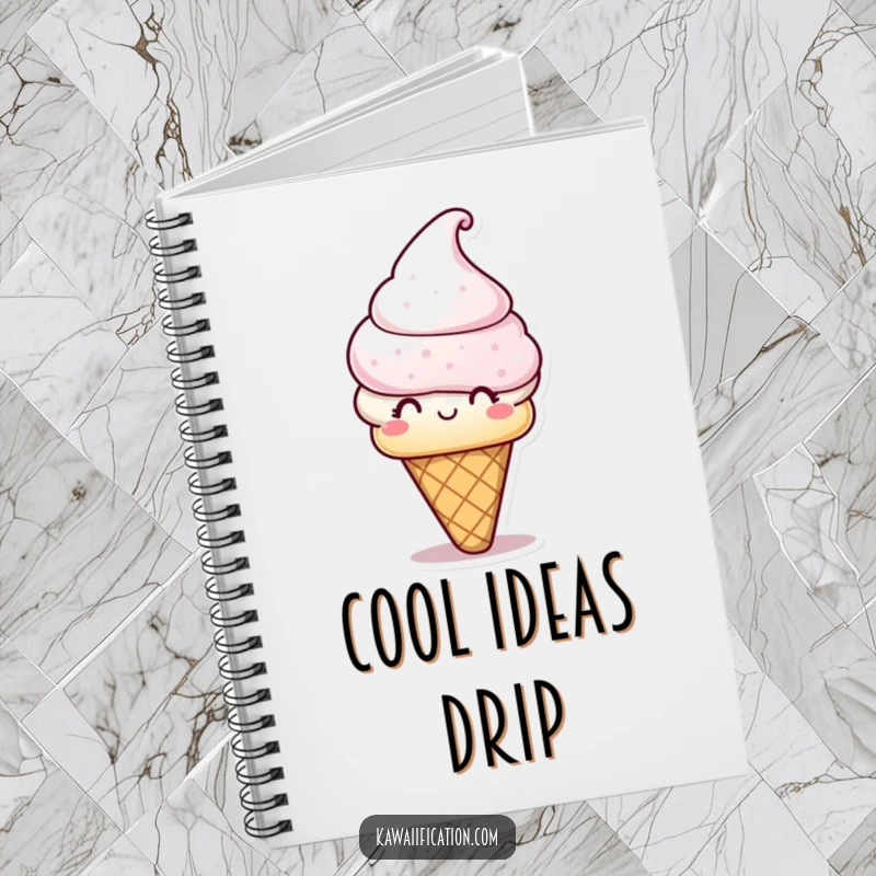 Funny Notebook: A playful ice cream cone character wearing a hat on the cover. A sweet and humorous funny gift.