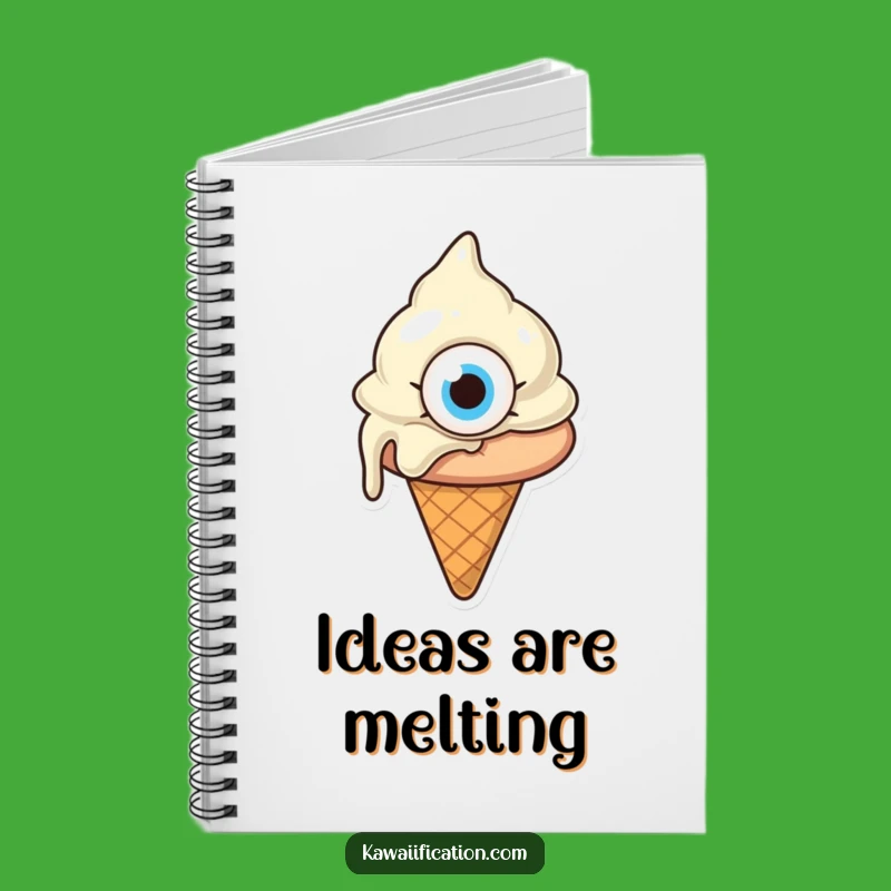 Funny Confused Melting Ice Cream Notebook - Jot Down Sweet Thoughts Gift!