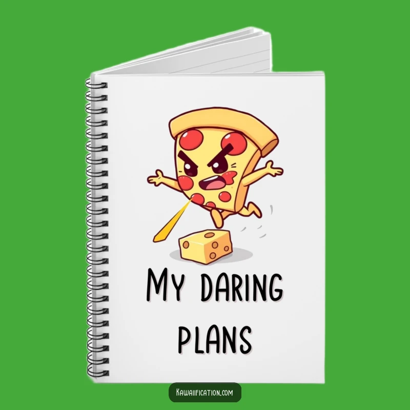 Funny Pizza Slice Notebook: Jot Down Determined Plans with a Heroic Character