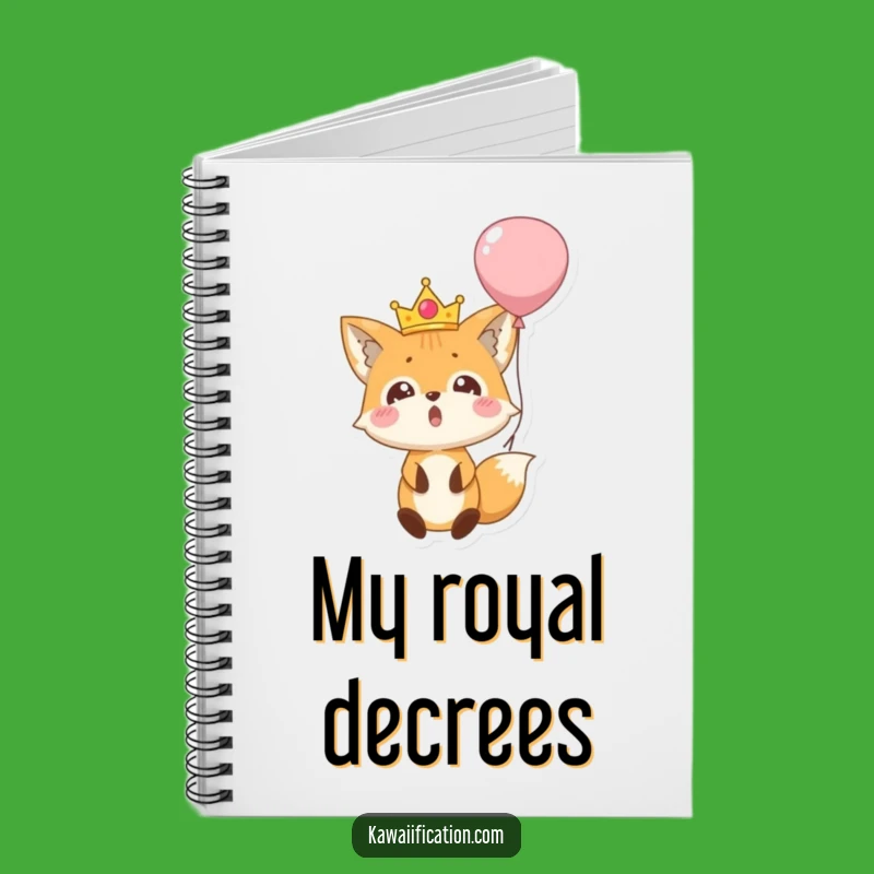 Funny Fox Balloon Fall Notebook: Surprised Crowned Notes, Journal Your Adventures