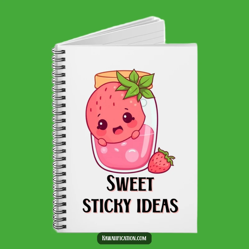 Funny Surprised Strawberry Jam Jar Notebook - Jot Down Sweet Surprises Gift!