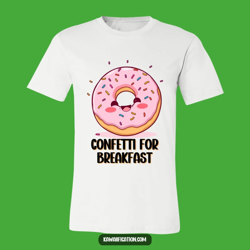 Funny Donut Confetti T-Shirt - Wear the Celebration Playfully!