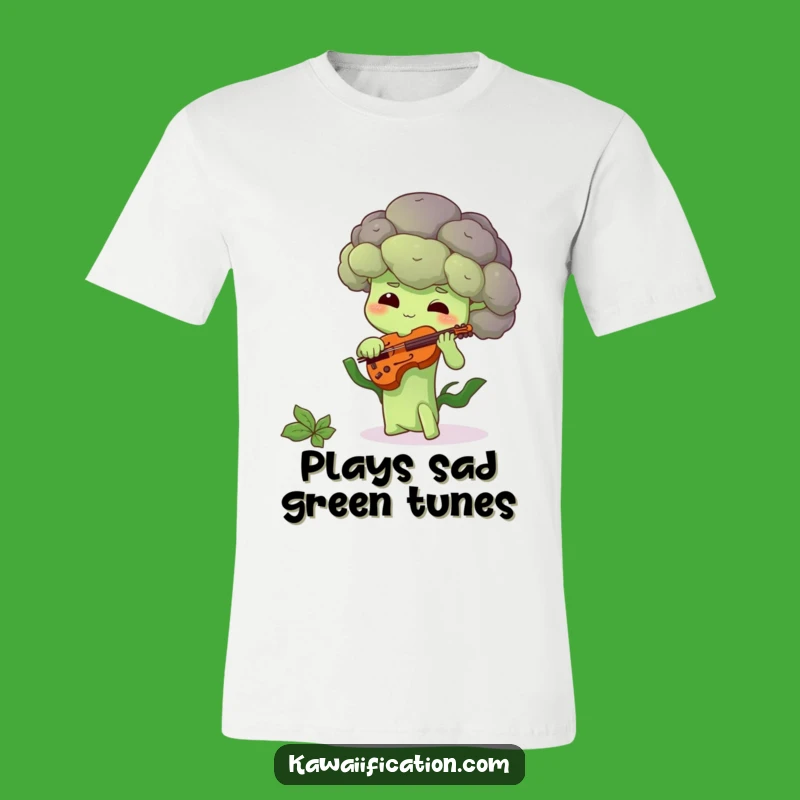 Funny Shy Broccoli T-Shirt: Hilarious Veggie Musician Apparel Gift