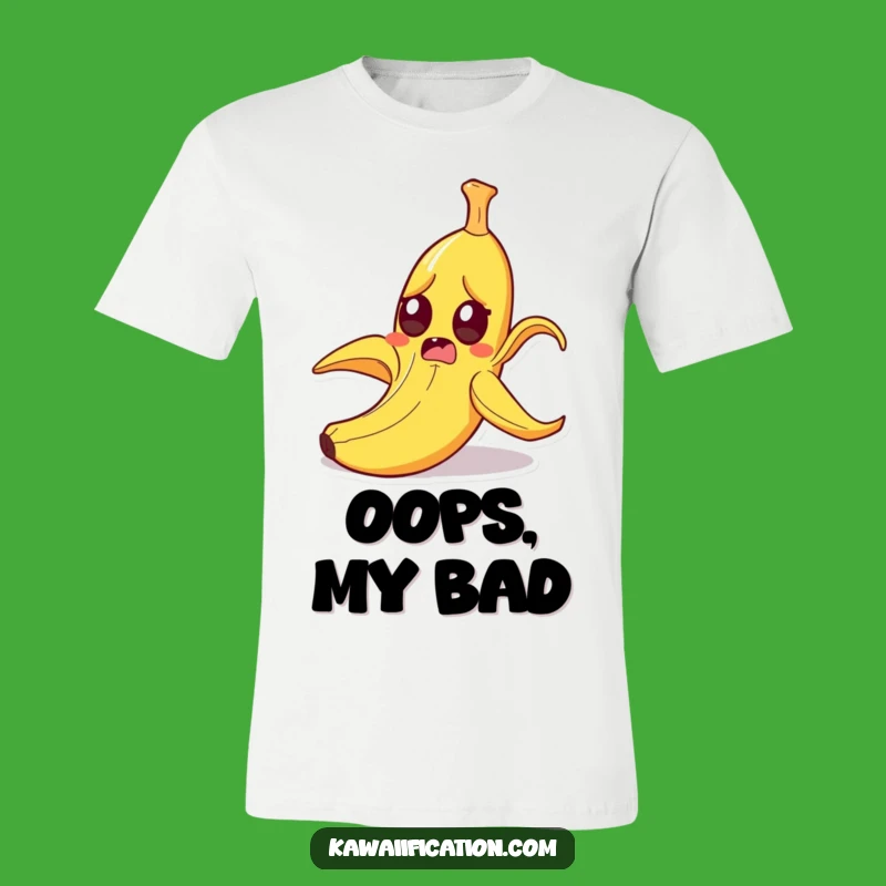 Funny Startled Banana Peel Slipping T-Shirt - Hilarious Cartoon Apparel Gift!