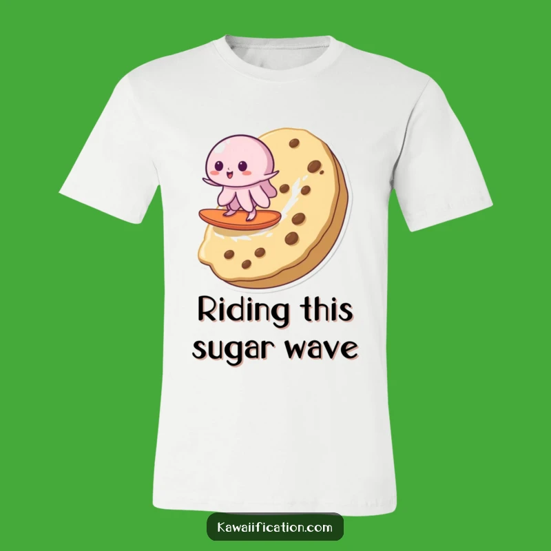 Funny Wobbly Jelly Surfing Cookie T-Shirt - Comical Dessert Lover Apparel Gift