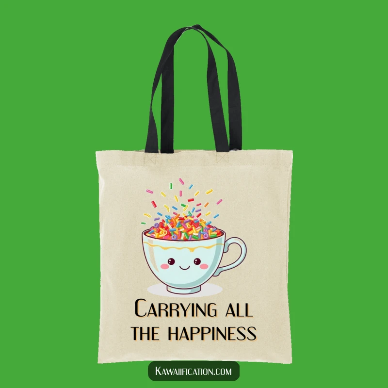 Funny Sprinkle Teacup Tote Bag: Carry Your Fun with this Cheerful, Colorful Accessory