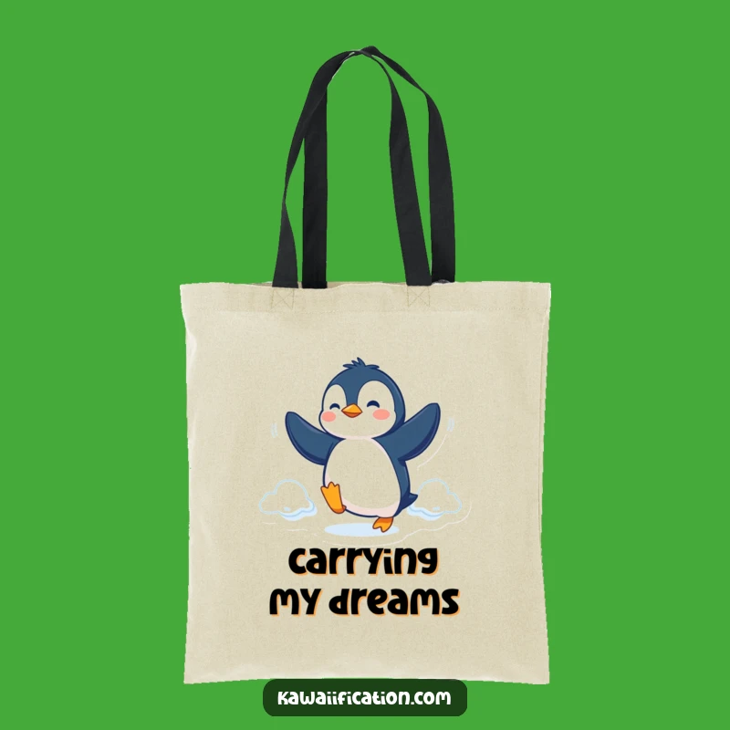 Funny Penguin Fly Tote Bag: Durable Determined Bird Carryall for a Hilarious Gift