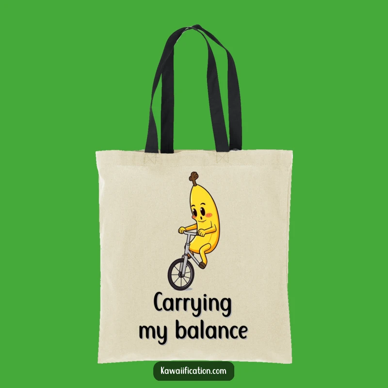 Funny Banana Unicyclist Tote Bag: Carry Your Laughs in Style