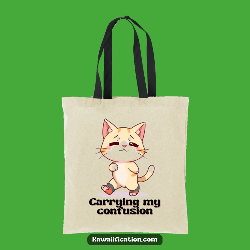 Funny Cat Mismatched Socks Tote Bag: Carry Your Chaos