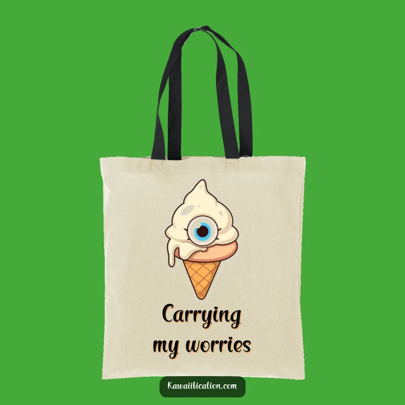 Funny Confused Melting Ice Cream Tote Bag - Carry Your Conundrums Gift!