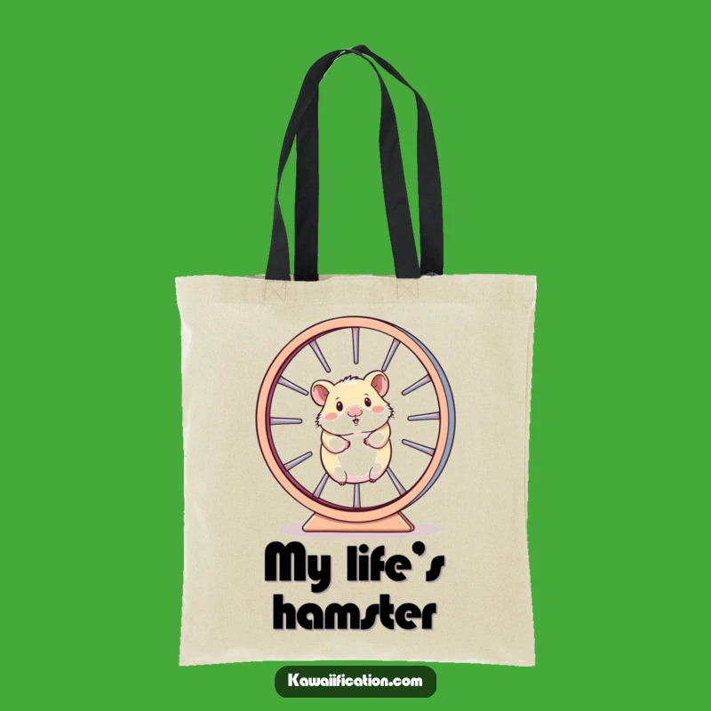Funny Hamster Wheel Tote Bag - Trapped Struggle, Carry Your Humor Funny Gift!